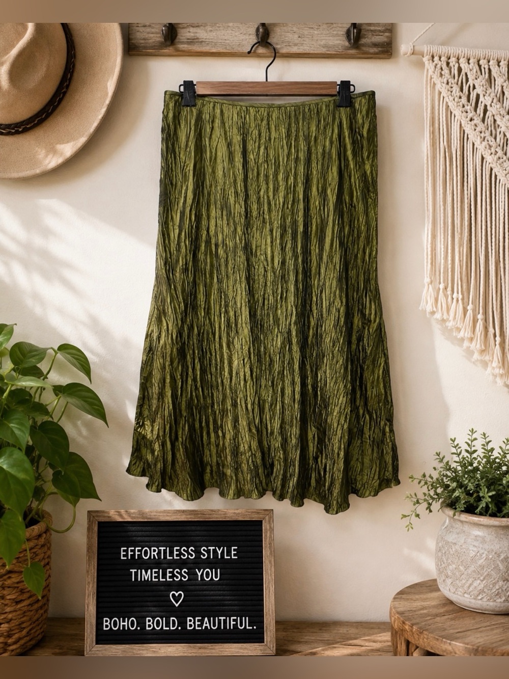Victor Costa size XL green maxi length skirt